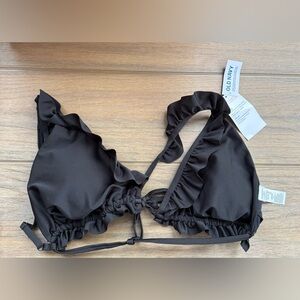 Old Navy Black Ruffle Triangle Bikini Top Size XL